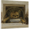 Vanitas Still Life with Scull with Laurel Wreath and two Burning Candles by Jacob van Campen