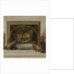 Vanitas Still Life with Scull with Laurel Wreath and two Burning Candles by Jacob van Campen