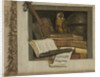 Still Life with Books, Sheet Music, Violin, Celestial Globe and an Owl by Jacob van Campen
