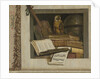 Still Life with Books, Sheet Music, Violin, Celestial Globe and an Owl by Jacob van Campen