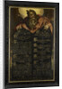 The Tablets of the Law of the Ten Commandments in calligraphy shown by Moses by Anonymous