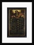 The Tablets of the Law of the Ten Commandments in calligraphy shown by Moses by Anonymous