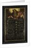 The Tablets of the Law of the Ten Commandments in calligraphy shown by Moses by Anonymous