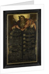 The Tablets of the Law of the Ten Commandments in calligraphy shown by Moses by Anonymous