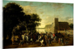 Prince Maurice in the Society of Prince Frederick Henry, Frederick V and his Consort Elizabeth Stuart, King and Queen of Bohemia, and others at his Buitenhof in The Hague by Pauwels van Hillegaert