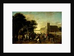 Prince Maurice in the Society of Prince Frederick Henry, Frederick V and his Consort Elizabeth Stuart, King and Queen of Bohemia, and others at his Buitenhof in The Hague by Pauwels van Hillegaert
