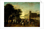 Prince Maurice in the Society of Prince Frederick Henry, Frederick V and his Consort Elizabeth Stuart, King and Queen of Bohemia, and others at his Buitenhof in The Hague by Pauwels van Hillegaert
