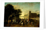 Prince Maurice in the Society of Prince Frederick Henry, Frederick V and his Consort Elizabeth Stuart, King and Queen of Bohemia, and others at his Buitenhof in The Hague by Pauwels van Hillegaert