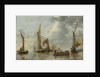 The Home Fleet Saluting the State Barge by Jan van de Cappelle