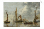 The Home Fleet Saluting the State Barge by Jan van de Cappelle