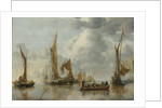 The Home Fleet Saluting the State Barge by Jan van de Cappelle