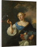 A young Woman with a Parrot by Ary de Vois