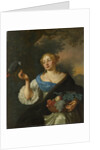 A young Woman with a Parrot by Ary de Vois