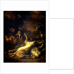 A Monkey and a Dog with Dead Game and Fruit by Jan Weenix