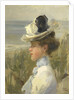 Young woman overlooking the sea by Isaac Israels