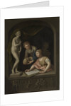 A Girl Drawing and a Boy near a Statue of Venus by Pieter van der Werff