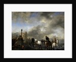Watering Horses near a Boundary Marker by Philips Wouwerman