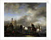 Watering Horses near a Boundary Marker by Philips Wouwerman