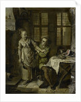 Gallant Scene in a Kitchen Interior by Willem Joseph Laquy