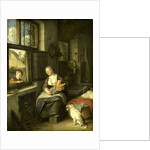 A Mother and her Children, A Mother's Happiness by Cornelis Dusart