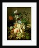 Still Life with Flowers and Fruit by Jan Evert Morel