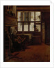 Interior with a Woman at a Spinning Wheel by Esaias Boursse