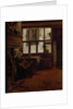 Interior with a Woman at a Spinning Wheel by Esaias Boursse