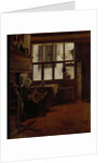Interior with a Woman at a Spinning Wheel by Esaias Boursse