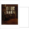 Interior with a Woman at a Spinning Wheel by Esaias Boursse