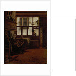 Interior with a Woman at a Spinning Wheel by Esaias Boursse