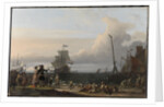 Dutch Ships at anchorage at Texel, in the middle the Golden Lion, the Flagship of Cornelis Tromp, The Netherlands by Ludolf Bakhuysen