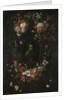 Garland of Flowers surrounding Portrait of Hieronymus van Weert, Martyr of Gorkum by David Teniers II