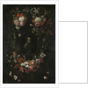 Garland of Flowers surrounding Portrait of Hieronymus van Weert, Martyr of Gorkum by David Teniers II