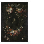 Garland of Flowers surrounding Portrait of Hieronymus van Weert, Martyr of Gorkum by David Teniers II