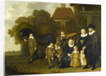 Group Portrait of the Meebeeck Cruywagen Family at the Gate of their Country Home on the Uitweg near Amsterdam by Jacob van Loo