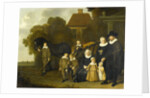 Group Portrait of the Meebeeck Cruywagen Family at the Gate of their Country Home on the Uitweg near Amsterdam by Jacob van Loo