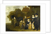 Group Portrait of the Meebeeck Cruywagen Family at the Gate of their Country Home on the Uitweg near Amsterdam by Jacob van Loo
