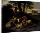 Italian Landscape with Shepherdess and Animals by Simon van der Does
