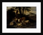 Italian Landscape with Shepherdess and Animals by Simon van der Does