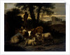 Italian Landscape with Shepherdess and Animals by Simon van der Does