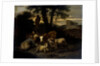 Italian Landscape with Shepherdess and Animals by Simon van der Does