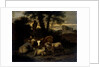 Italian Landscape with Shepherdess and Animals by Simon van der Does