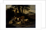 Italian Landscape with Shepherdess and Animals by Simon van der Does