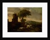 Italian Landscape with Shepherdess and Animals by Simon van der Does