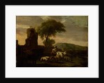 Italian Landscape with Shepherdess and Animals by Simon van der Does