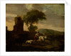 Italian Landscape with Shepherdess and Animals by Simon van der Does