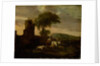 Italian Landscape with Shepherdess and Animals by Simon van der Does
