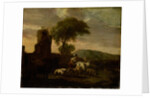 Italian Landscape with Shepherdess and Animals by Simon van der Does