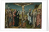 Christ on the Cross with the Virgin, Saint John, Mary Magdalene and Saints Cecilia and Barbara, Francis and Jerome by Cornelis Engebrechtsz