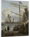 The IJ at Amsterdam, seen from the Mosselsteiger, mussel pier, The Netherlands by Ludolf Bakhuysen
